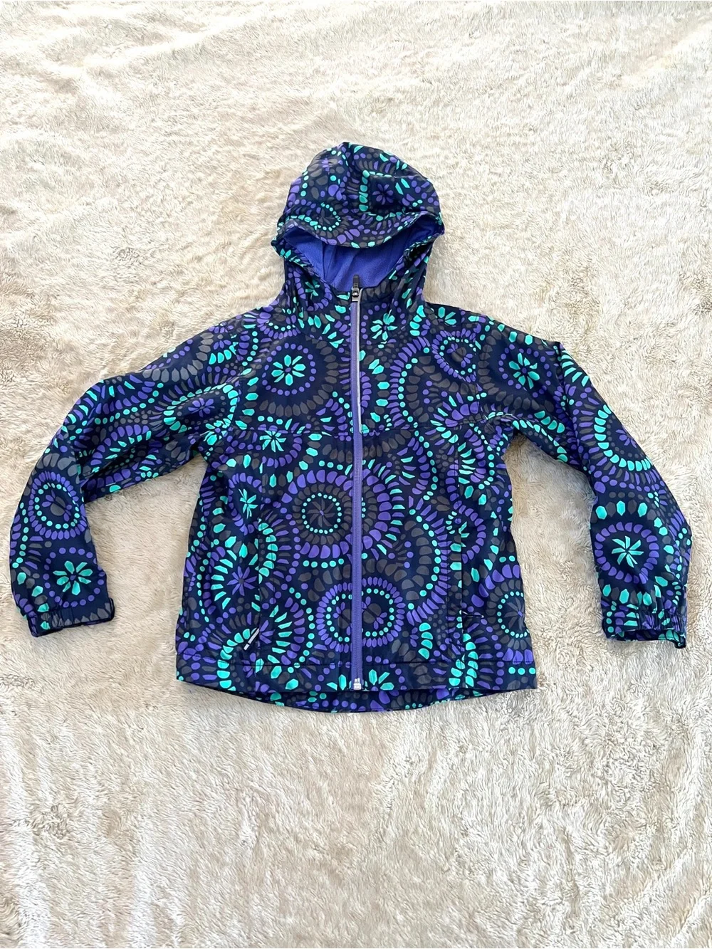 COLUMBIA Girl's Purple & Blue Rain Jacket Size XXS